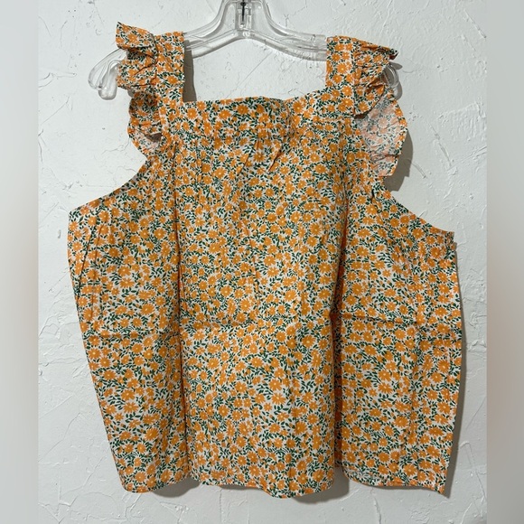 ModCloth Women’s Plus Size Flutter Sleeve Dainty Floral Square Neck Top Sz 1X - Picture 6 of 10